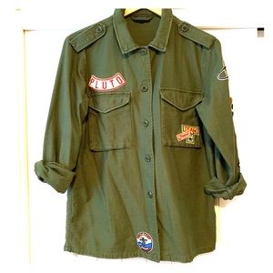 Topshop Jacket, twill with patches